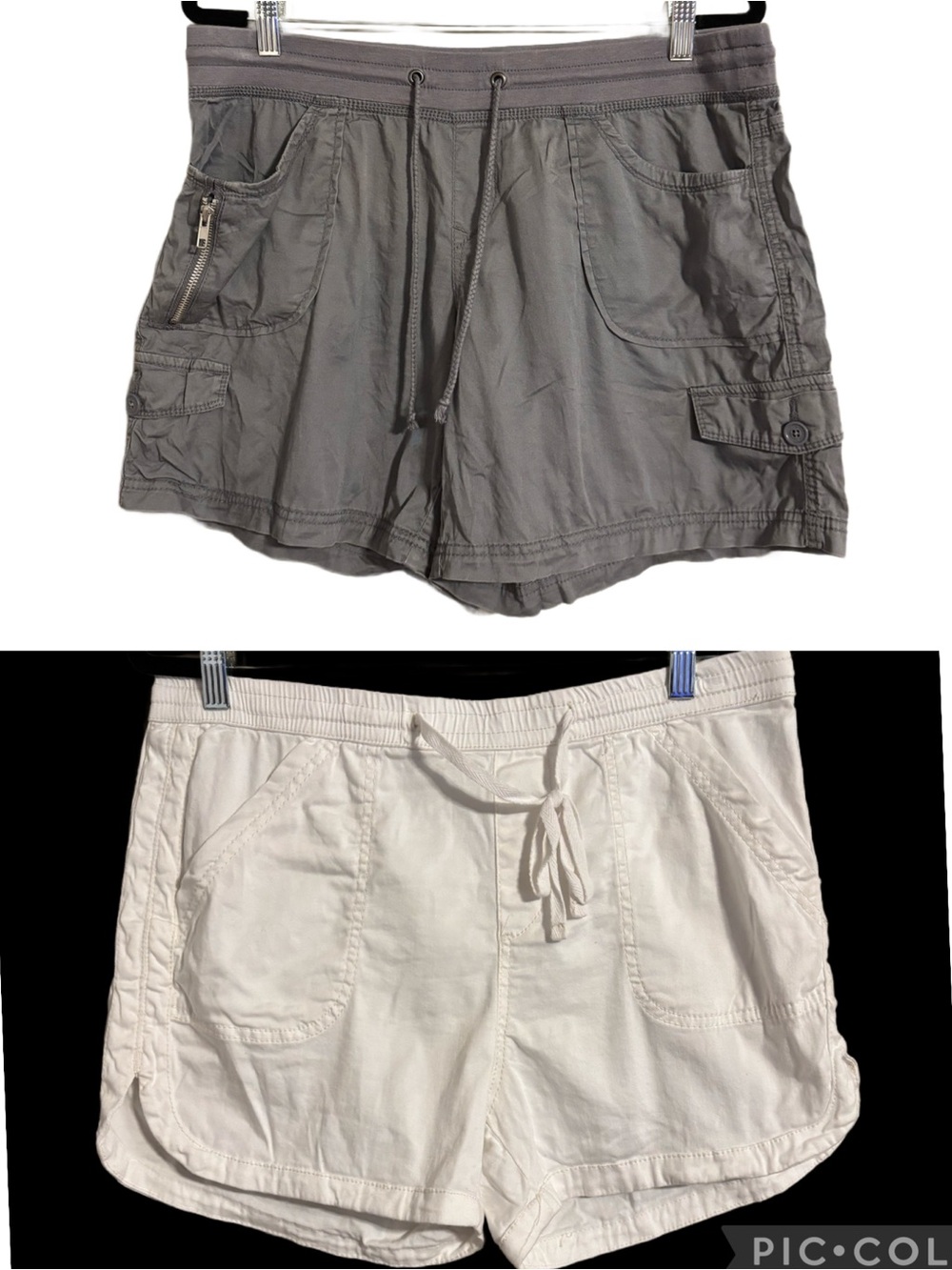 Lot of 2 NWOT Union Bay Pull On Drawstrings Shorts Gray/White Both Women’s XL